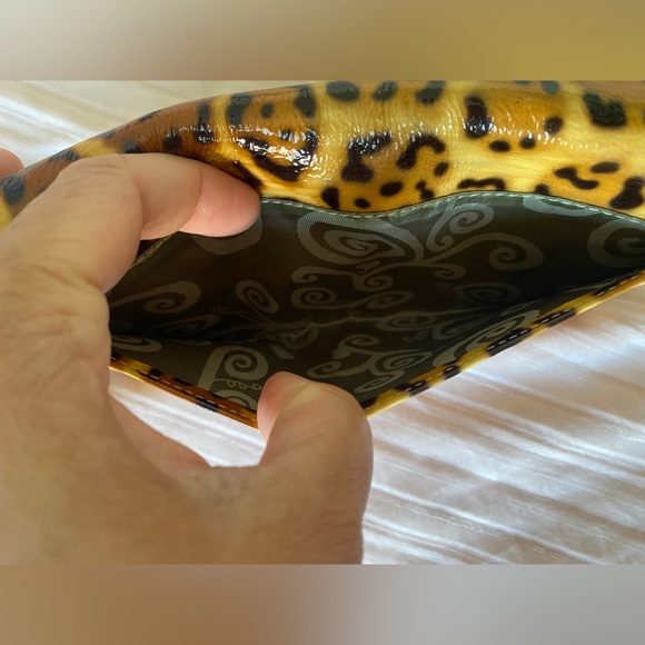 Brighton Leopard Patent Leather Envelope Cell Phone Organize Crossbody Clutch - Picture 6 of 15